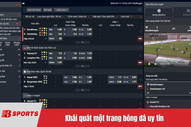 Khái quát một trang bóng đá uy tín